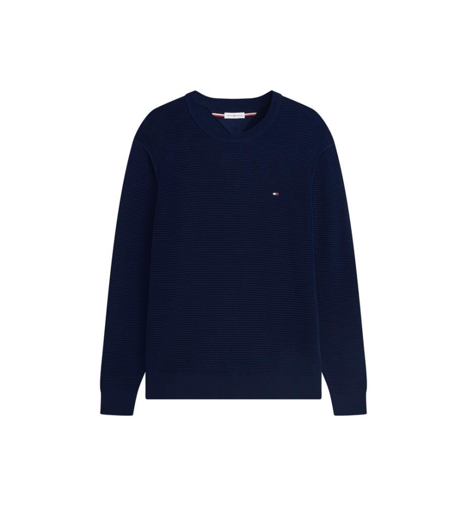 Strukturierter Pullover – Marineblau