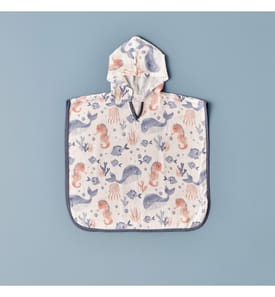 Poncho mit Marine-Print, 60 x 60 cm – mehrfarbig