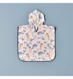 Poncho mit Marine-Print, 60 x 60 cm – mehrfarbig