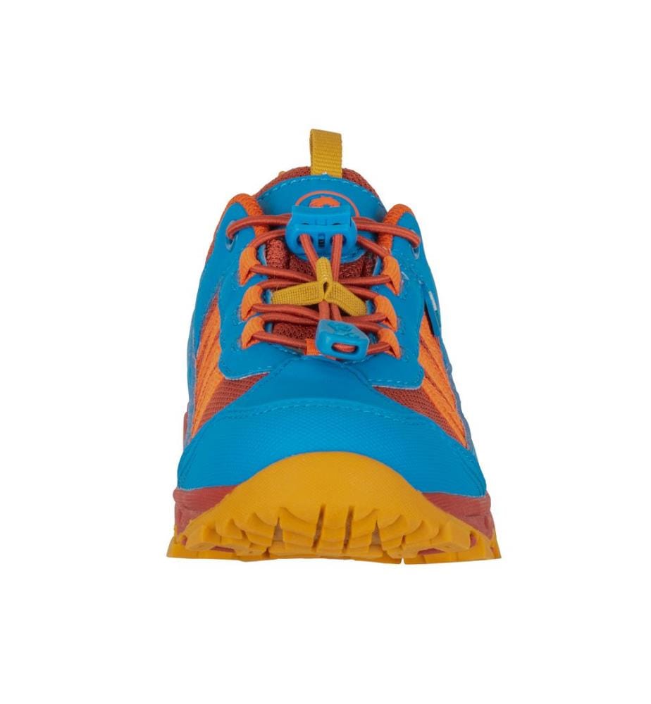 Tronfjell Wanderschuhe Low - roter Ton und dynamisches Blau und Senf