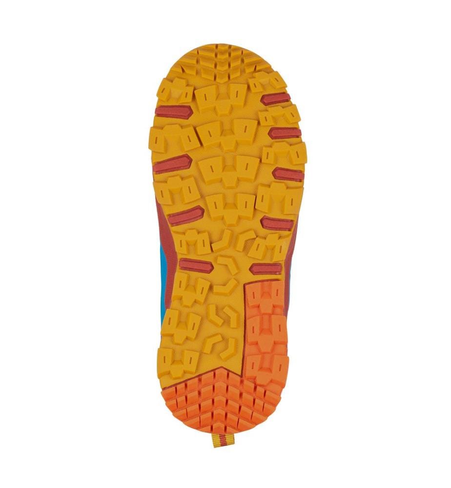 Tronfjell Wanderschuhe Low - roter Ton und dynamisches Blau und Senf