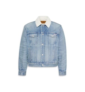 90er Jahre Sherpa-Truckerjacke - Jeans / Blau