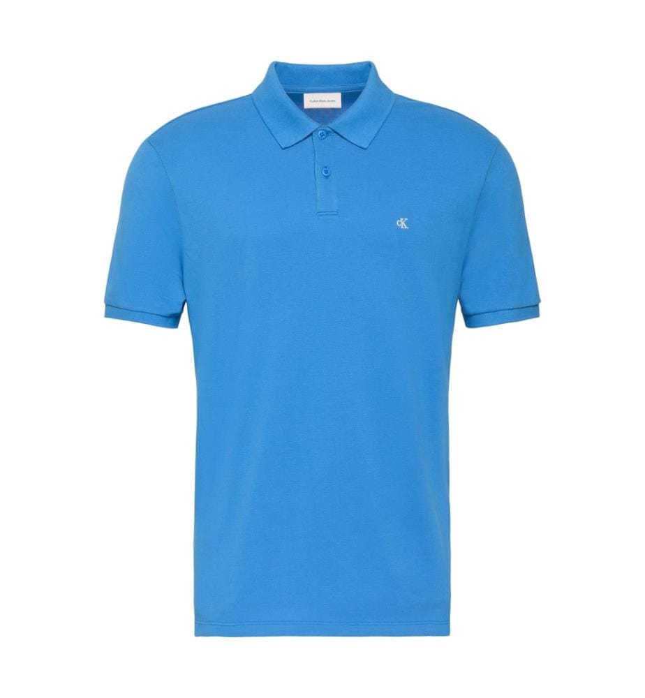 Polohemd mit Monogramm aus Baumwollpiqué – Blau