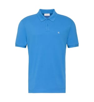 Polohemd mit Monogramm aus Baumwollpiqué – Blau