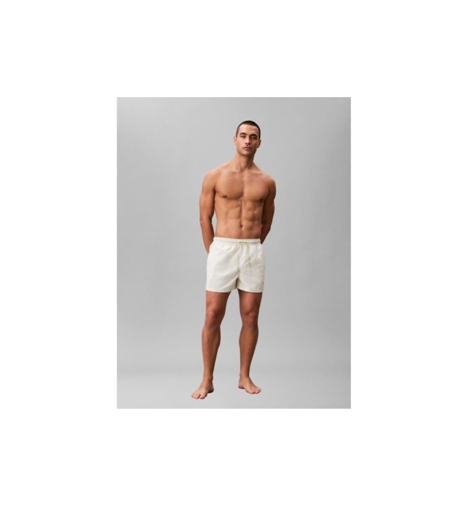 Monogram Badeshorts - Hellgelb und Weiss