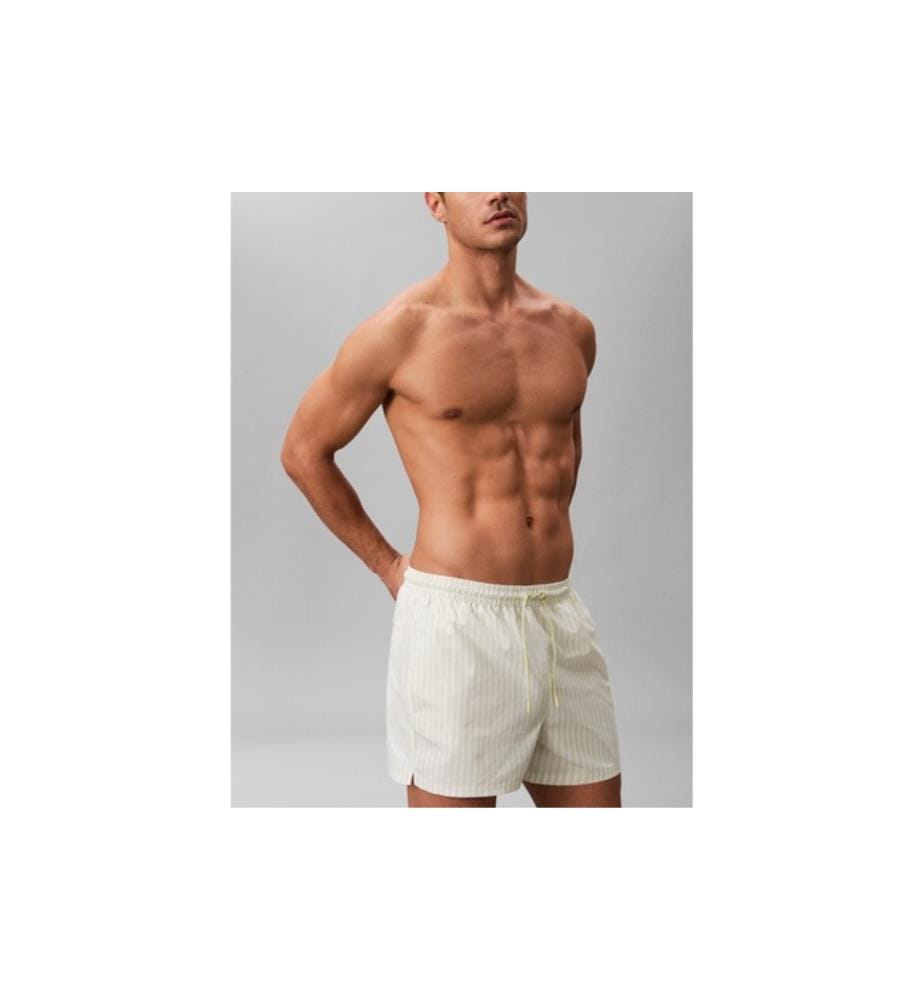 Monogram Badeshorts - Hellgelb und Weiss