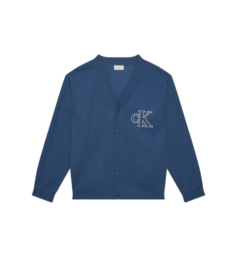 Langärmeliges Rippstrick-Logo-Top - Grau