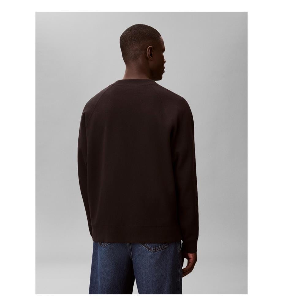 Langärmeliges Rippstrick-Logo-Top - Schwarz