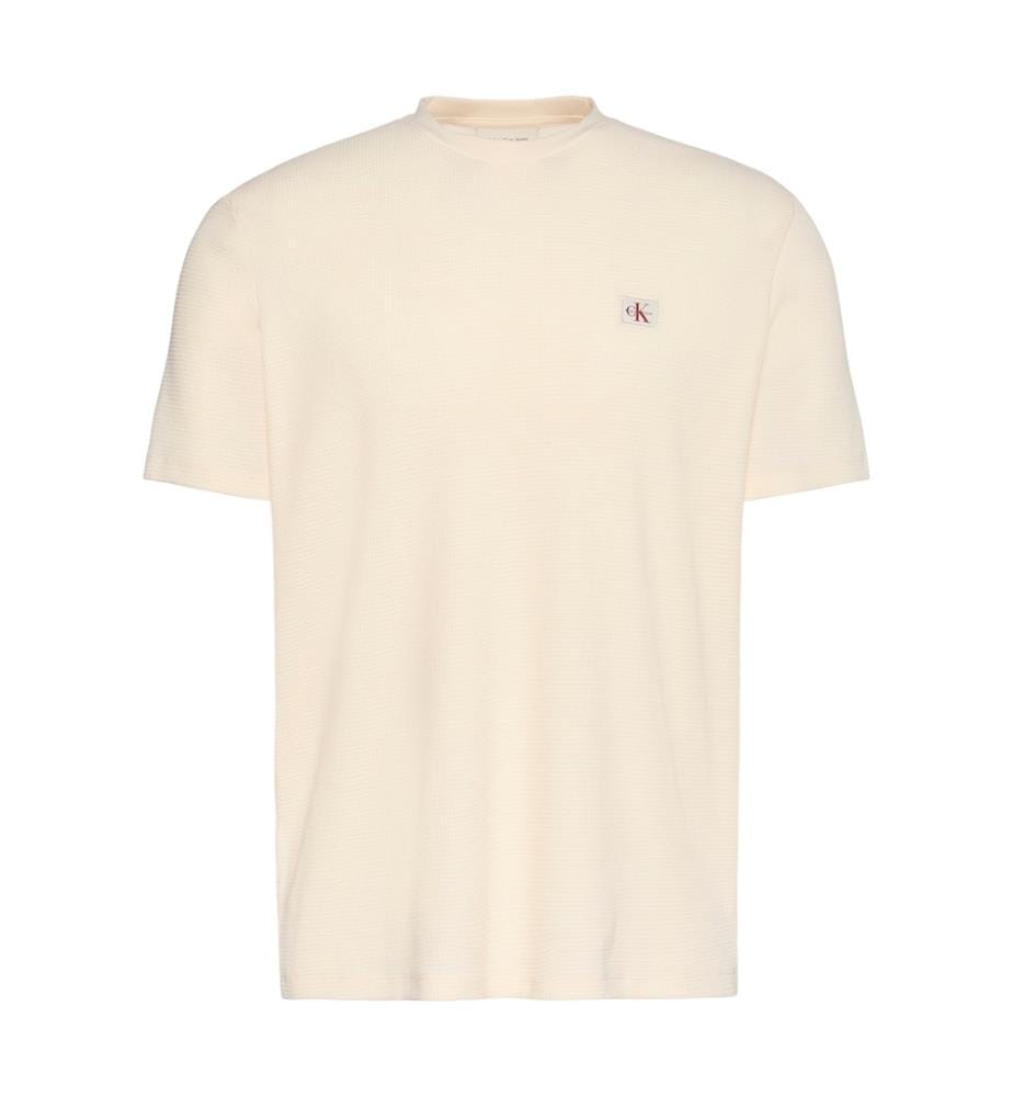 T-shirt waffle col rond - Gris