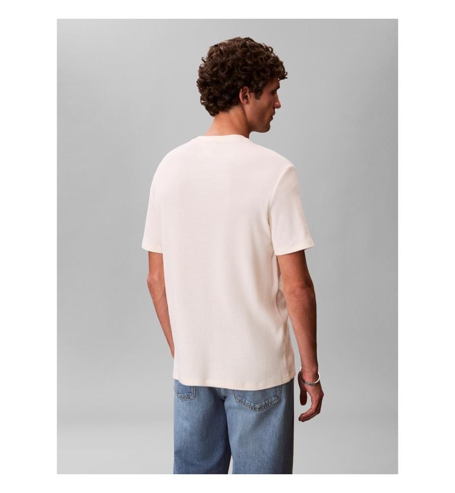 T-shirt waffle col rond - Gris