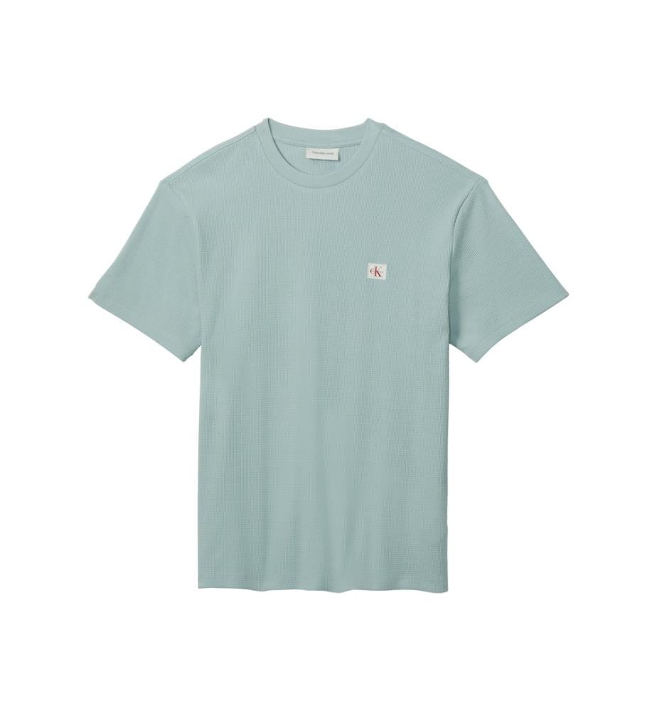T-shirt con scollo rotondo in waffle - Beige