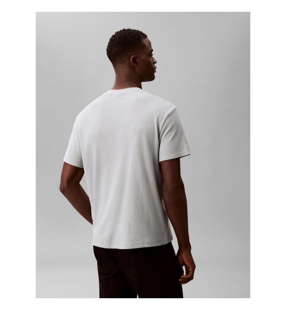 T-shirt con scollo rotondo in waffle - Beige