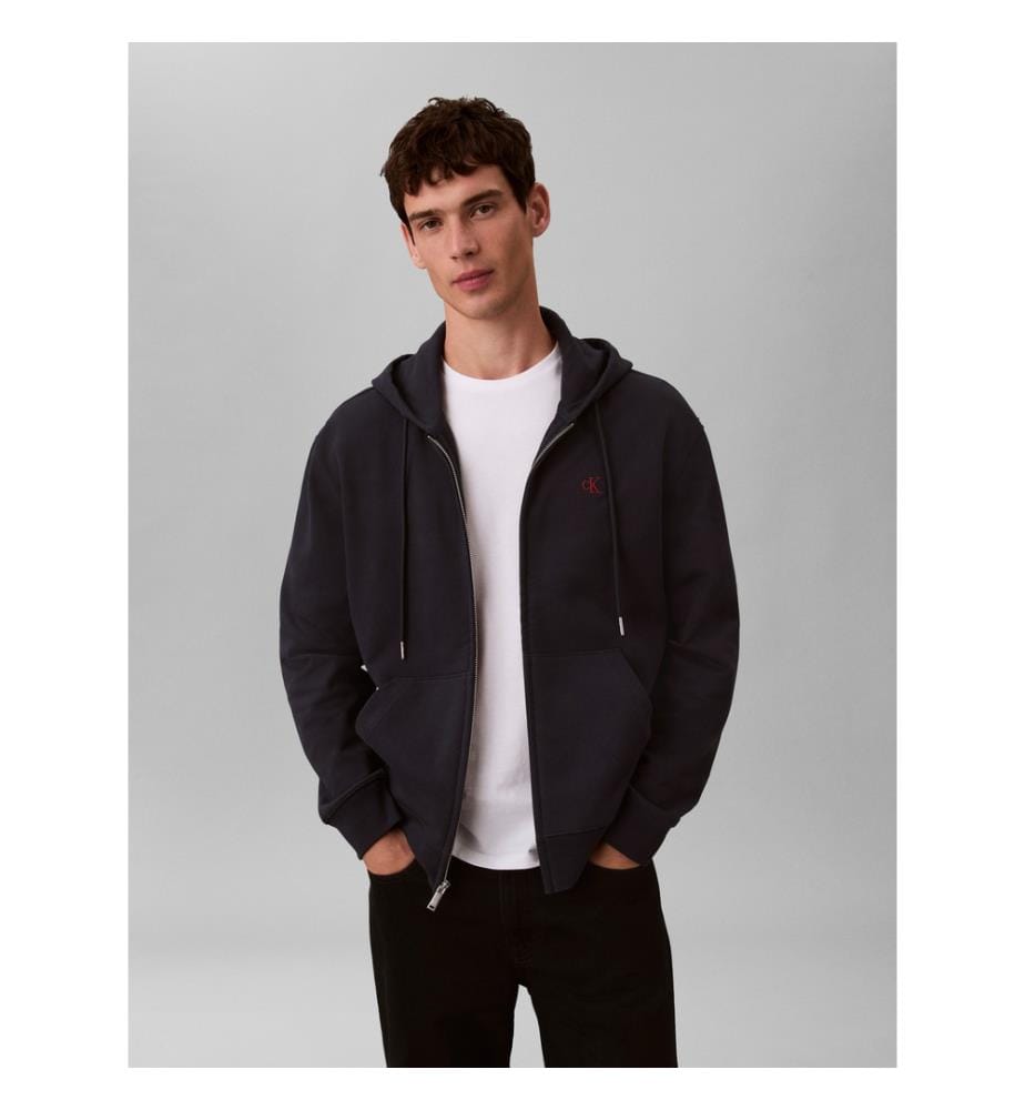 Monogrammed zip hoodie - Black