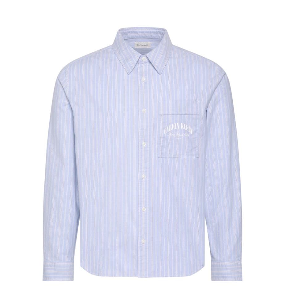 Camicia Oxford a righe - Blu