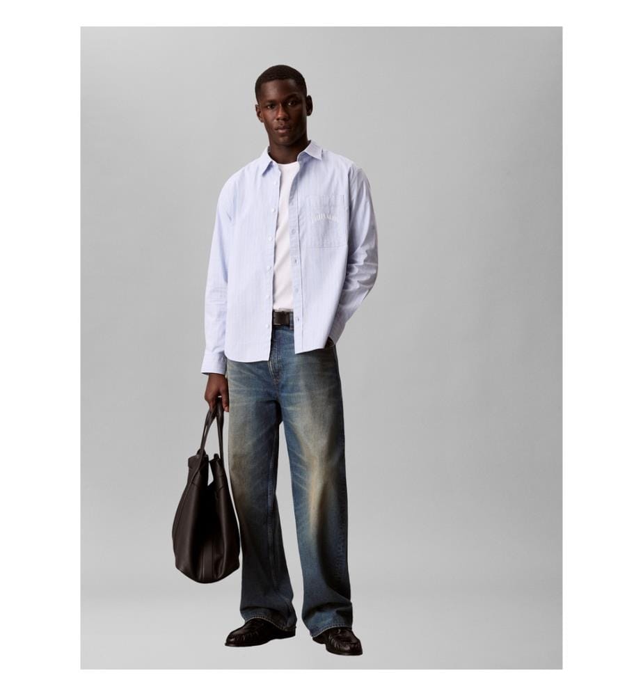 Camicia Oxford a righe - Blu