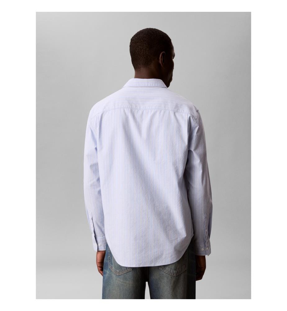 Camicia Oxford a righe - Blu