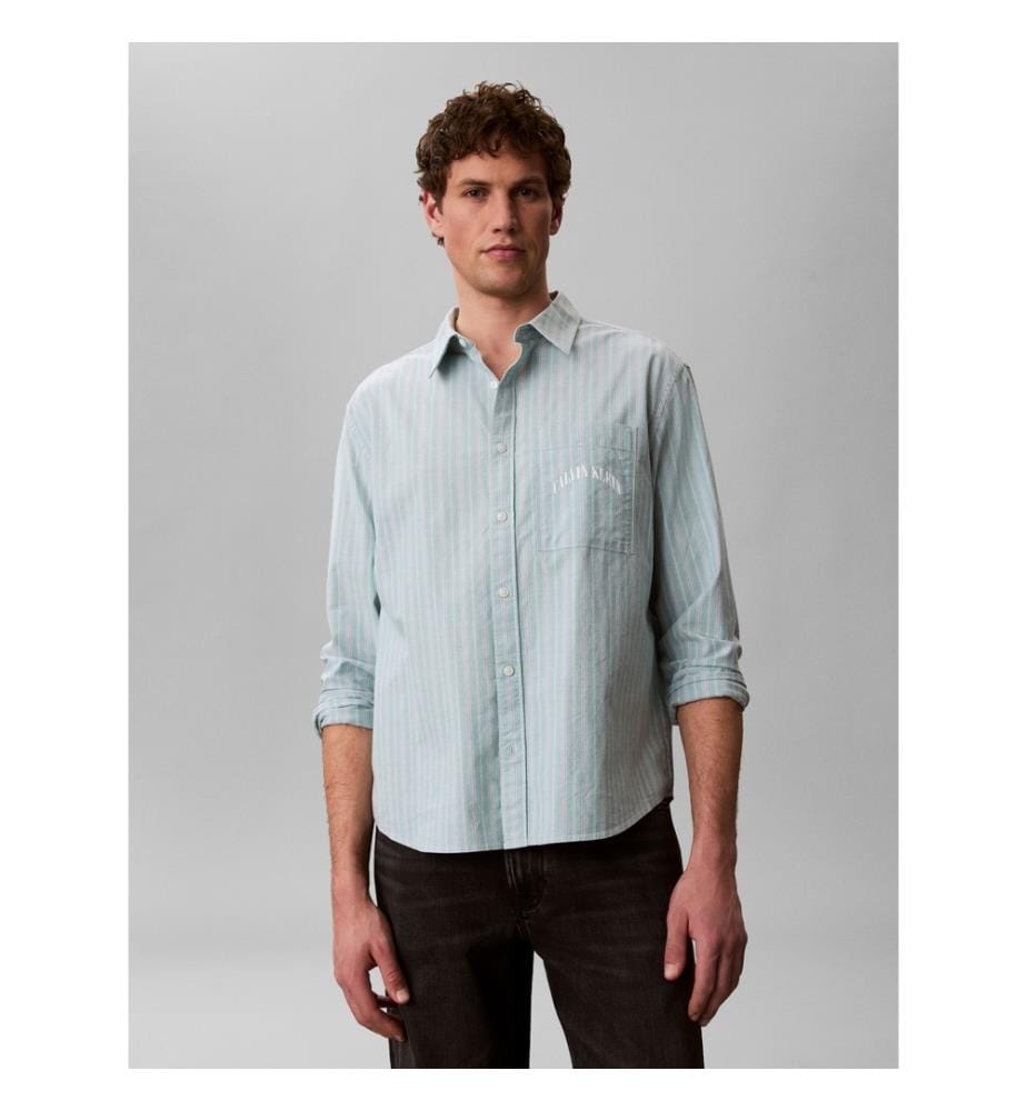 Camicia Oxford a righe - Blu