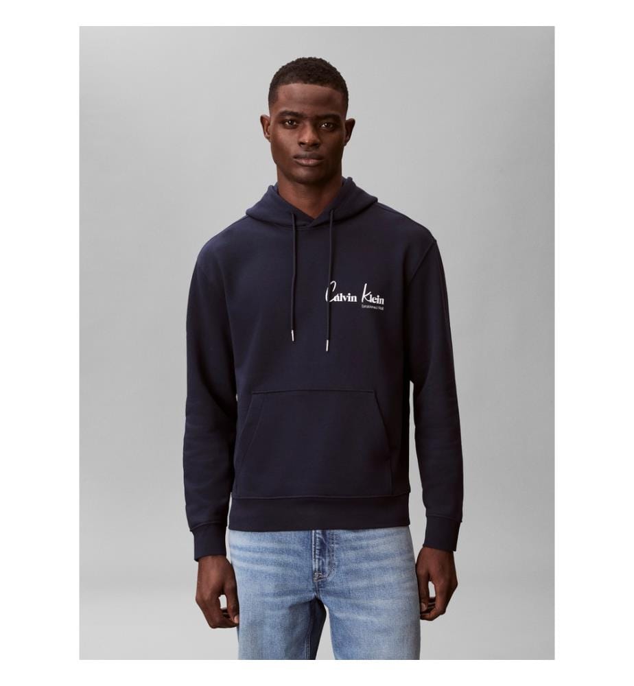 Felpa con cappuccio grafica CK - Nero