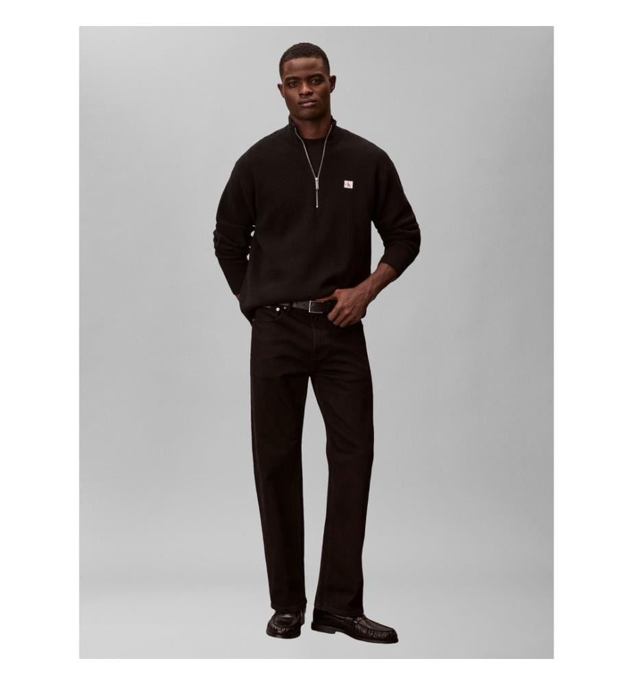 Pullover Ls Ez Cotton Waffle Quarter Zip – Schwarz