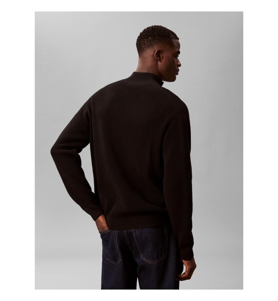 Pullover Ls Ez Cotton Waffle Quarter Zip – Schwarz