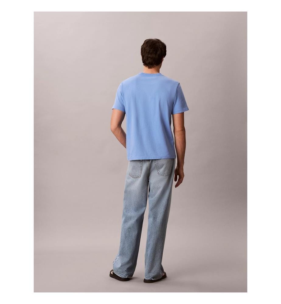 T-Shirt en Coton Délavé - Bleu Foncé