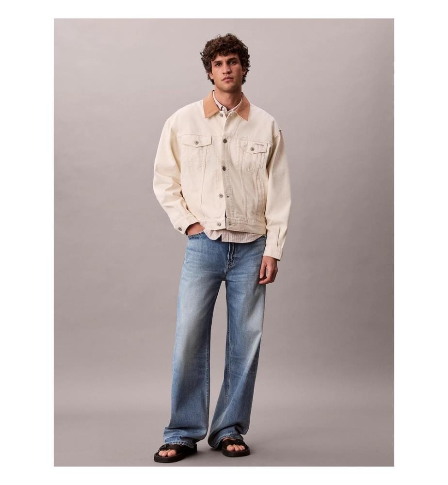 Trucker-Jacke aus den 90ern – Creme und Braun