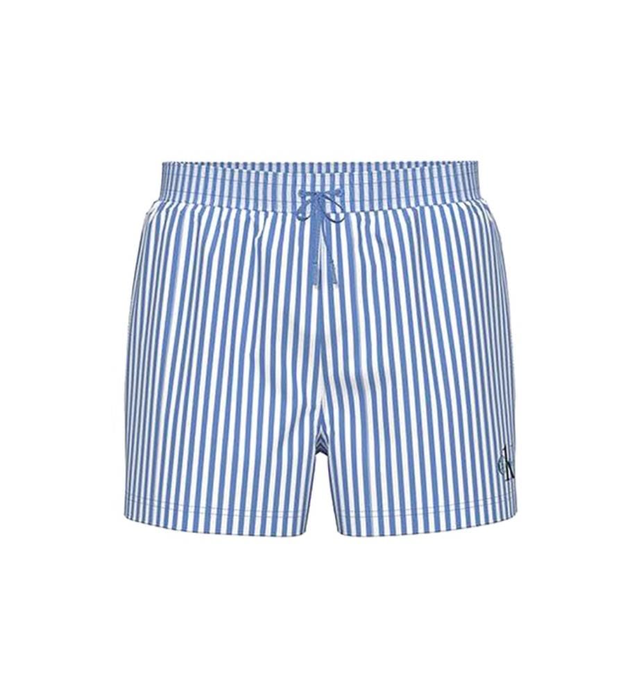 Short de Bain Monogram - Bleu et Blanc