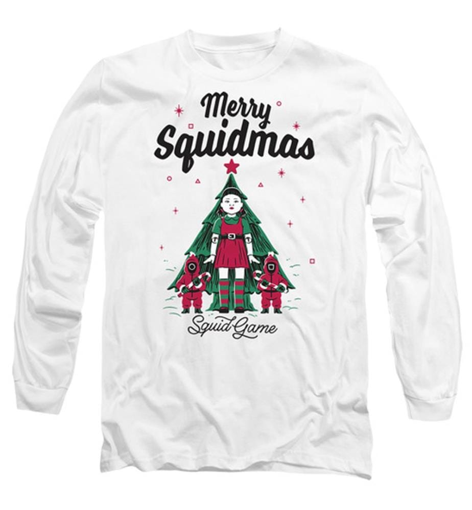T-Shirt Squid Game Merry Squidmas Christmas - Weiss