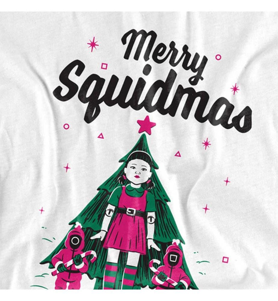 T-Shirt Squid Game Merry Squidmas Christmas - Weiss
