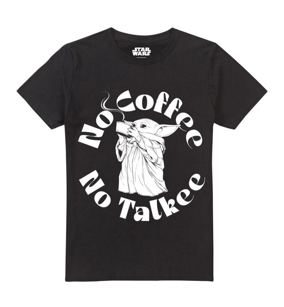T-Shirt GROGU / STAR WARS MANDALORIAN GROGU NO COFFEE NO TALKIE - Schwarz