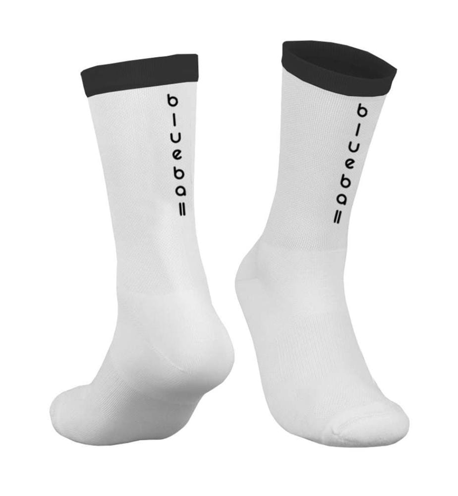 Stricksocken für Radfahren und Laufen - Weiss