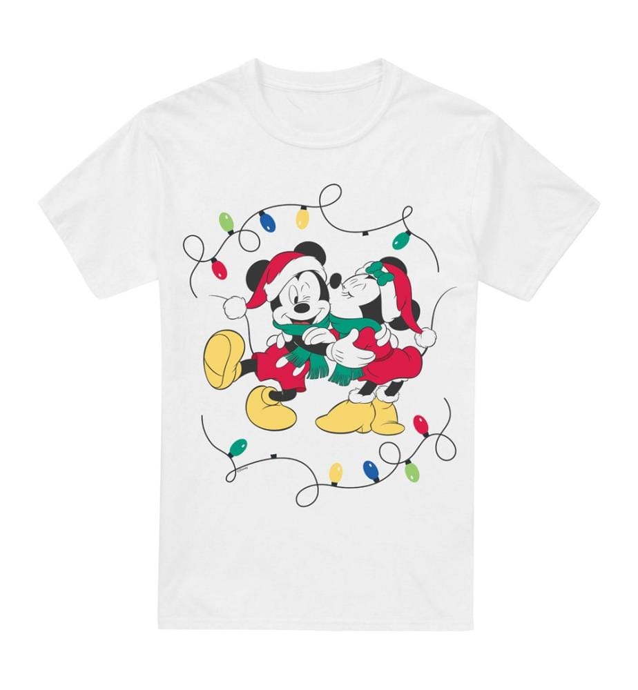 T-Shirt Disney/Mickey & Minnie Christmas Kiss - Blanc