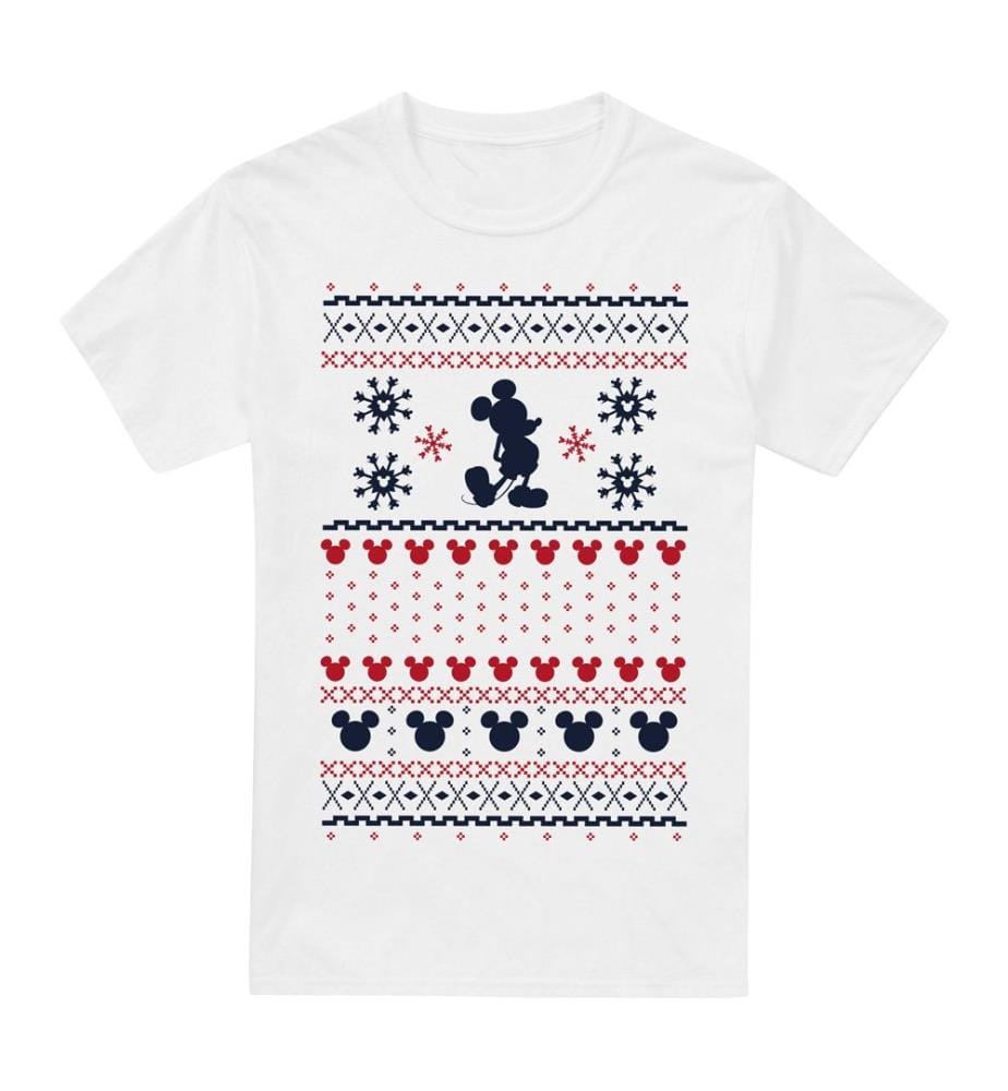 Mickey Mouse Christmas Sweater T-Shirt - Weiss