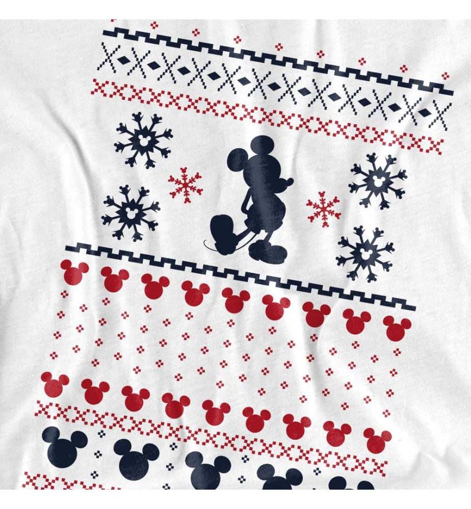 Mickey Mouse Christmas Sweater T-Shirt - Weiss