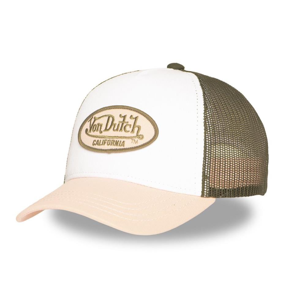 Cap - Coral, Brown and White