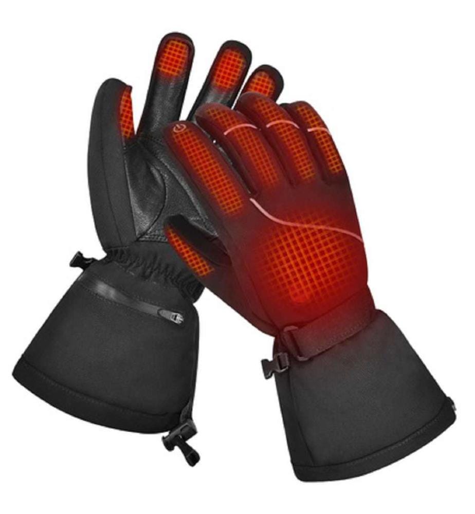Gants de Ski Chauffants Rechargeables avec Batterie - Noir