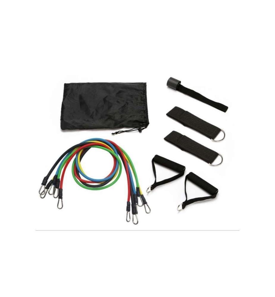 Lot de 11 Bandes de résistance fitness avec accessoires