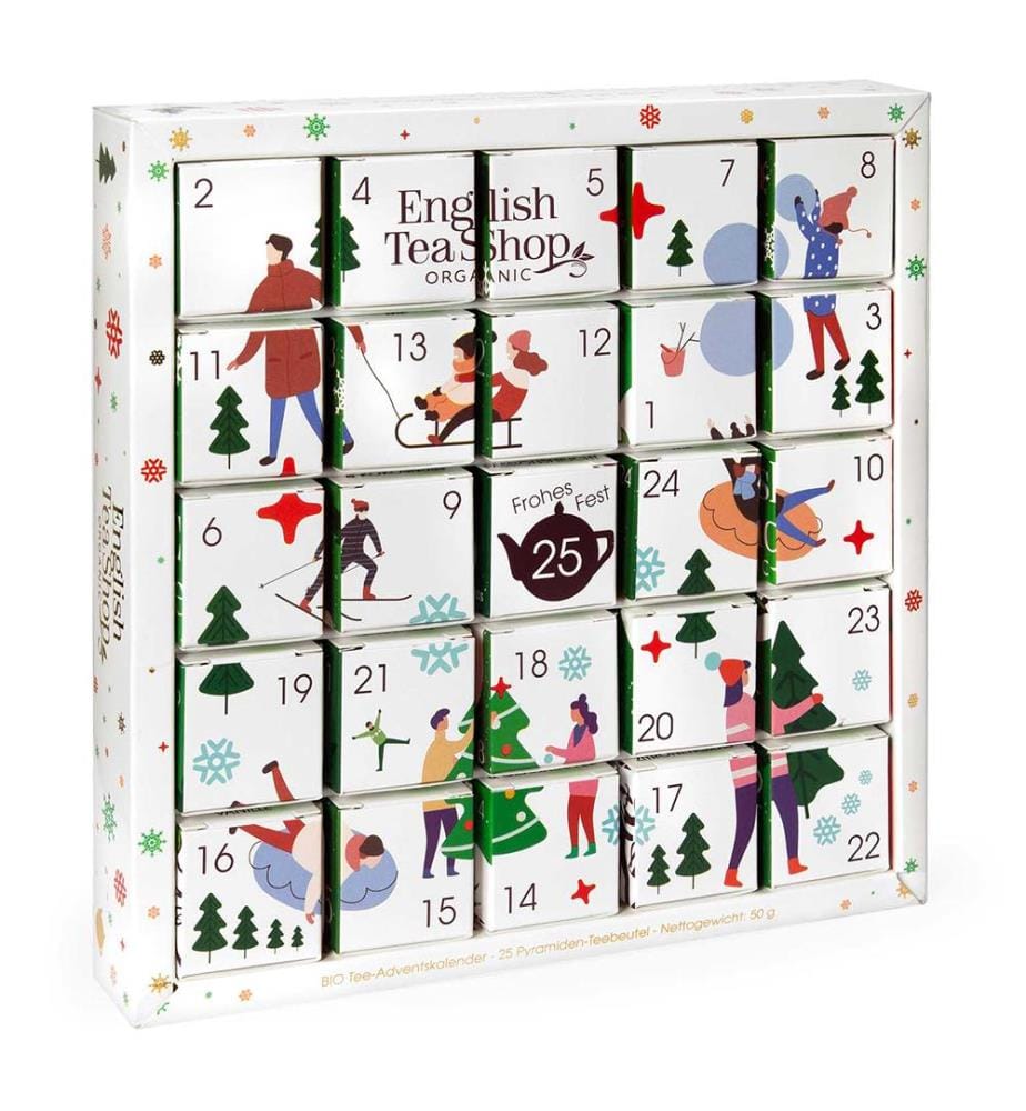Adventskalender 25 Teebeutel White Ornaments