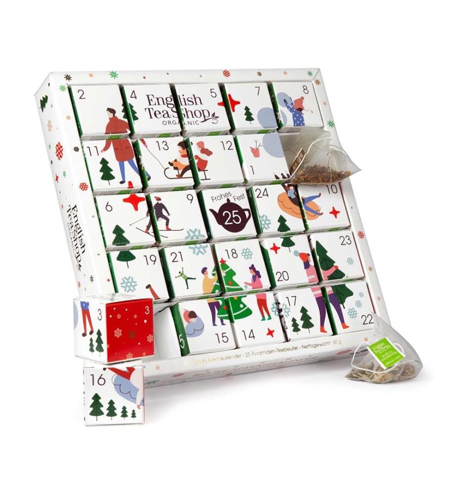 Adventskalender 25 Teebeutel White Ornaments