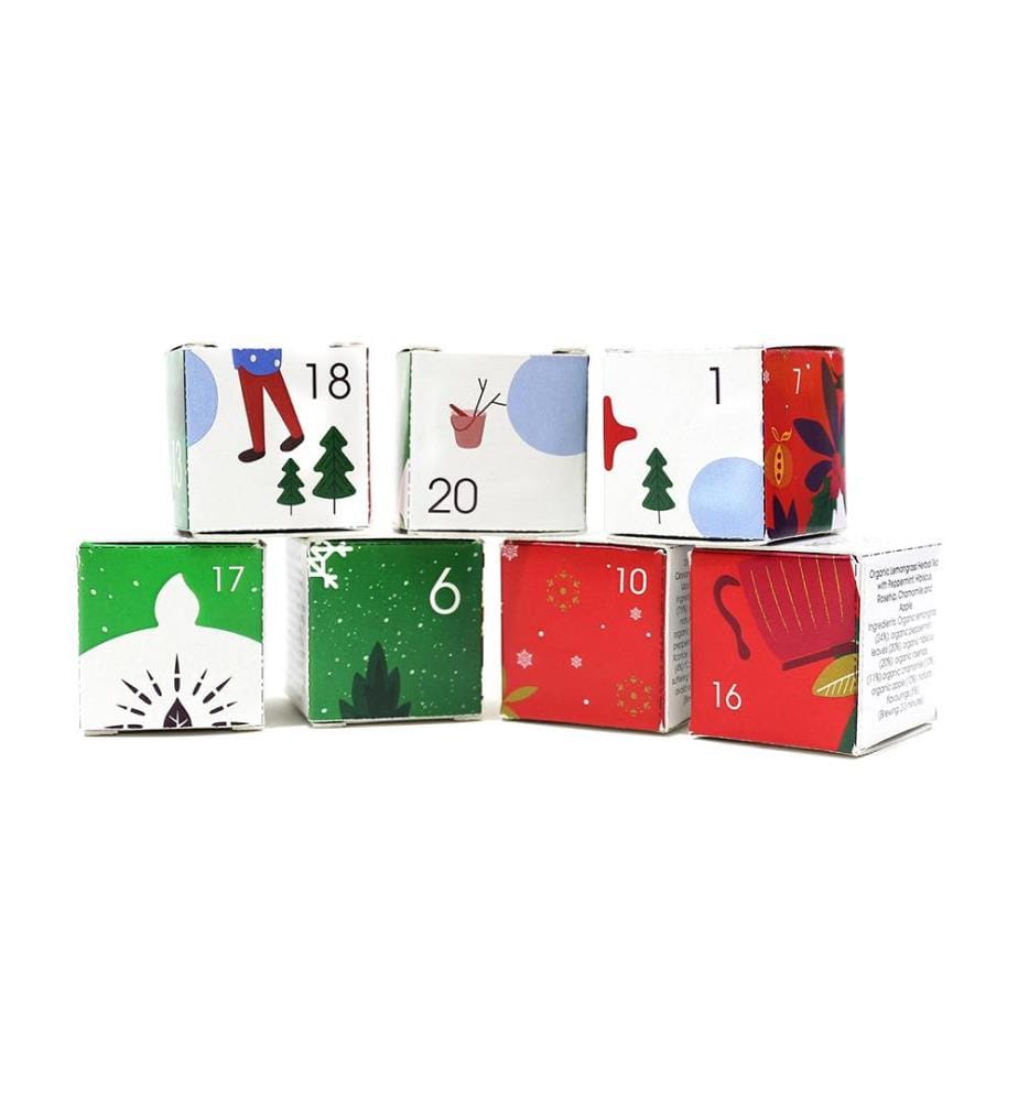 Adventskalender 25 Teebeutel White Ornaments