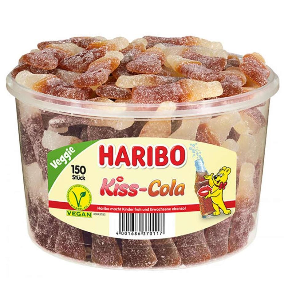 150x Haribo Kiss-Cola - 9g
