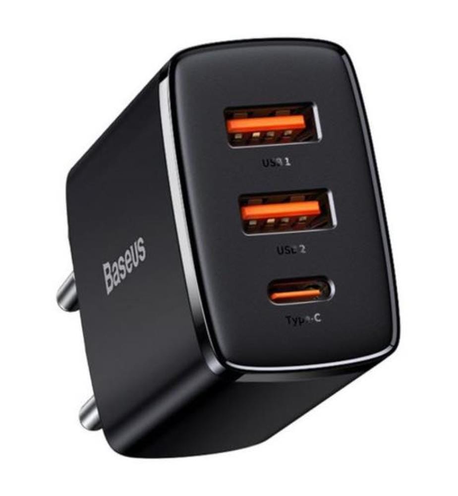 Steckdose mit 2 USB-Ports - Schwarz