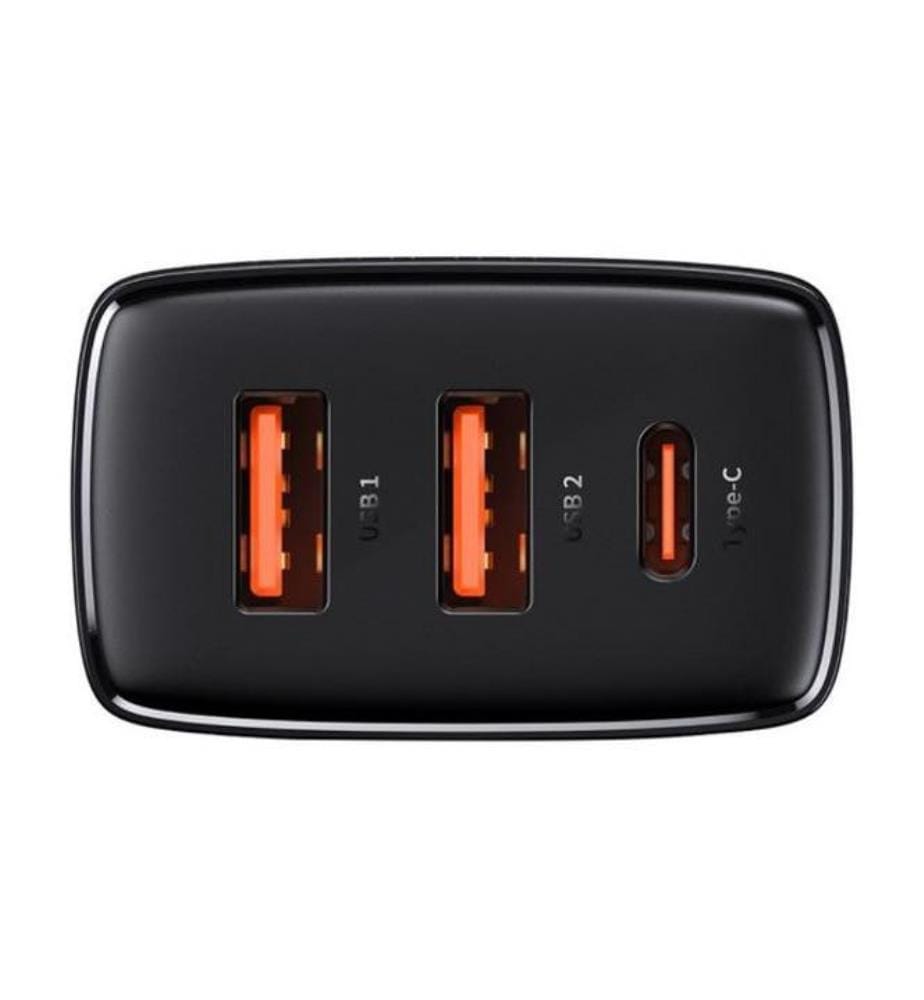 Steckdose mit 2 USB-Ports - Schwarz