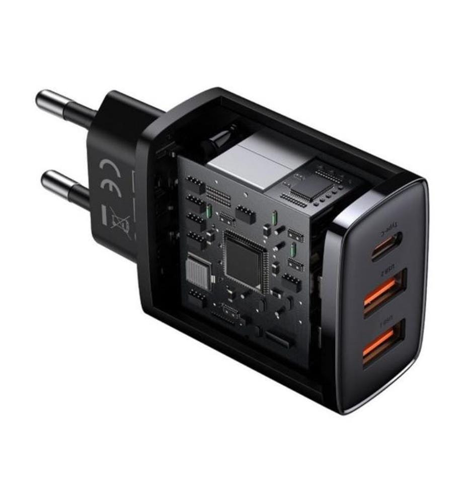 Steckdose mit 2 USB-Ports - Schwarz