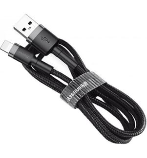 Cafule USB Lightning Kabel 2,4A 1m (Grau+Schwarz)
