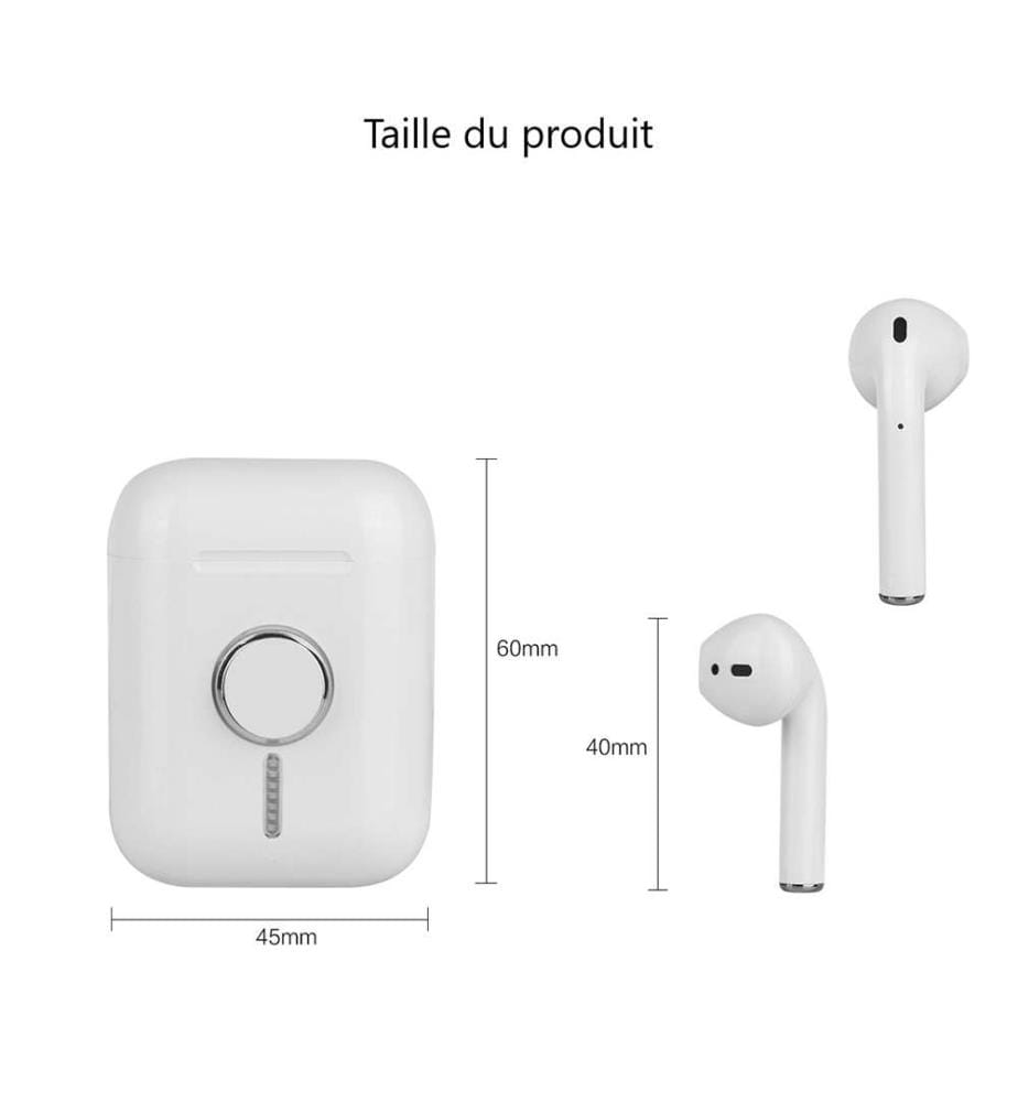 Drahtlose Bluetooth-Kopfhörer und Findget Spinner - Weiss