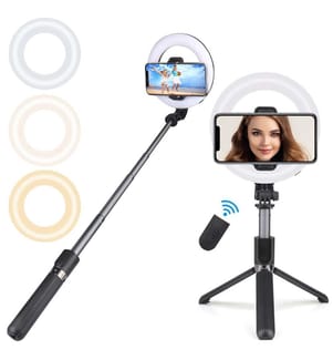 Selfie-Leuchte mit Fernbedienung - Schwarz