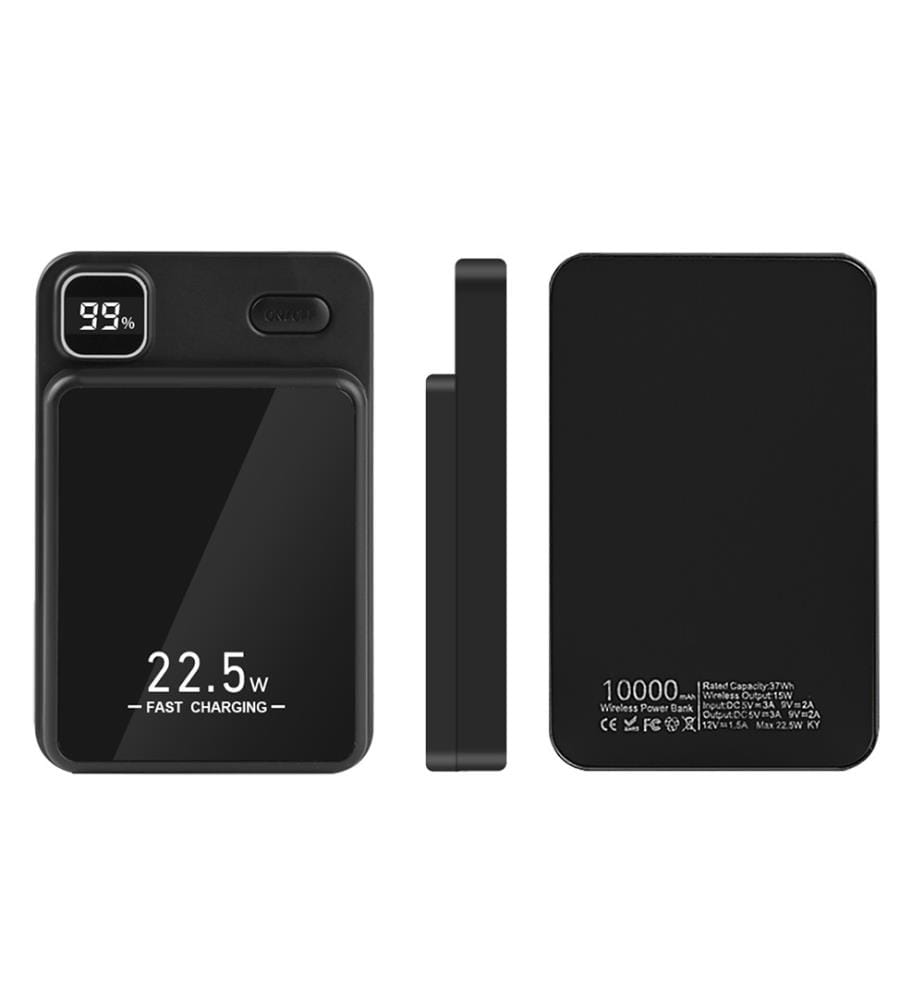 Power Bank 10000 Mah mit Led-Display Magsafe - Schwarz