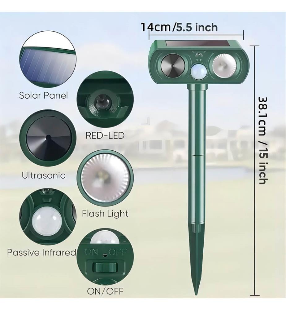 Solar LED Ultraschall-Repellent