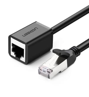 NW112 11281 Netzwerk Ethernet Kabel RJ45 (Buchse) - RJ45 (Stecker) F/UTP Cat. 6 1 Gbps 2m - schwarz